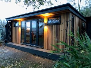 garden office pod autumn